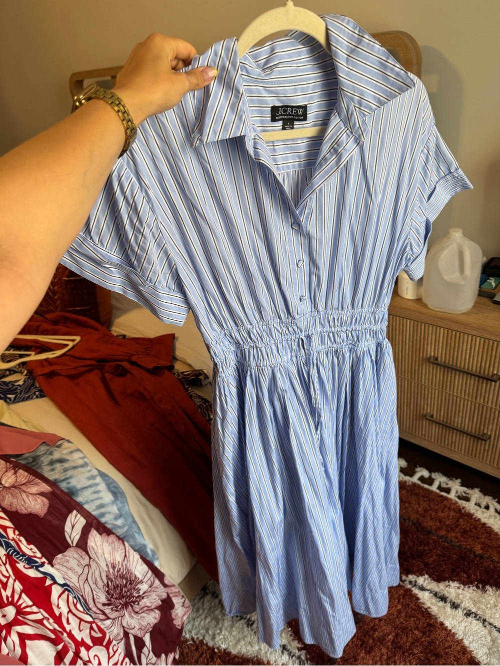 J Crew Elena Cotton Shirt Dress Size 6